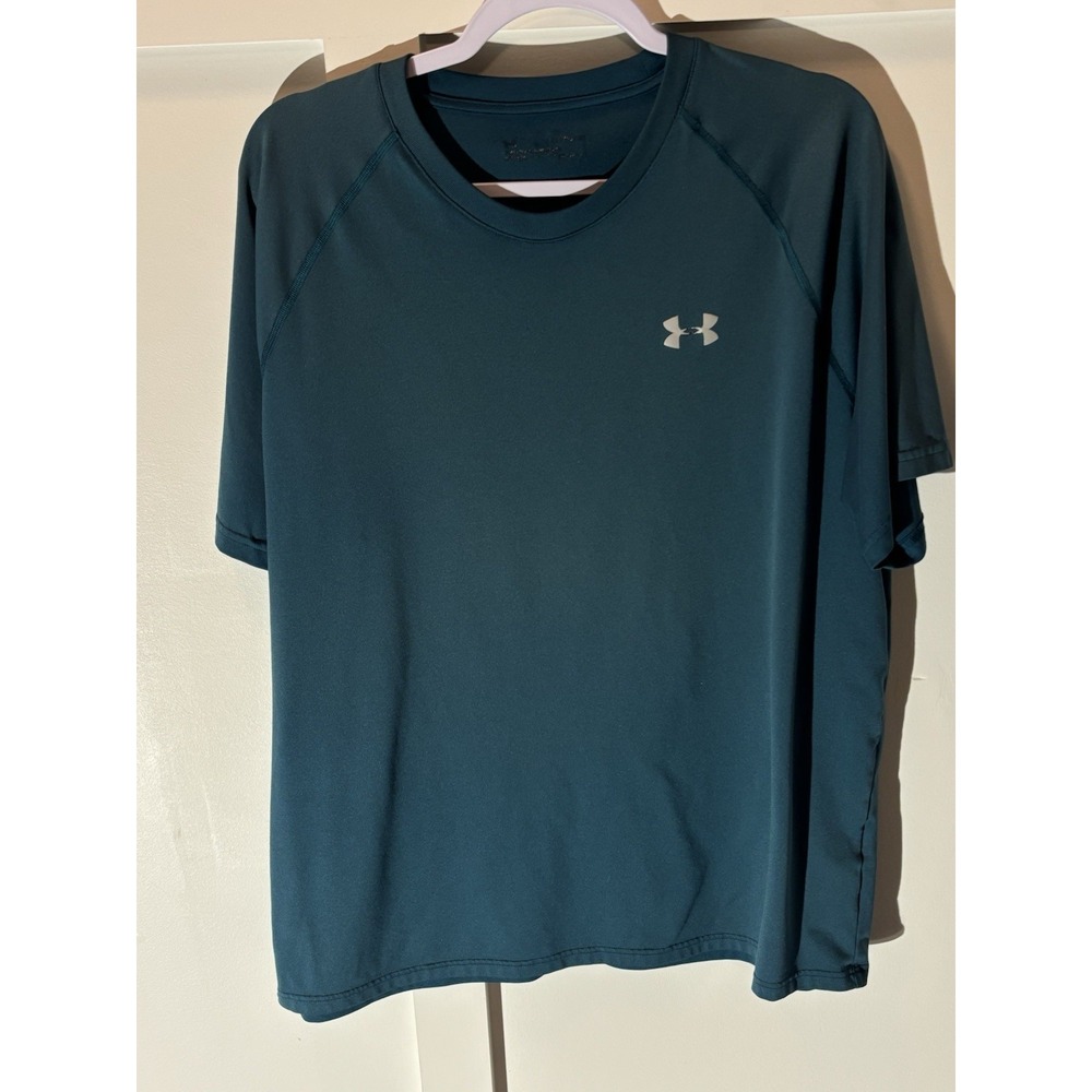 Under Armour Teal/Turquiose Athletic Shirt Men Tech Tee Crew Neck Large Loose Xl